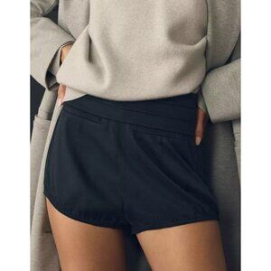 Anthropologie Pilcro Tux Shorts Black High Waist Hot Pants Short Mini Shorts 28
